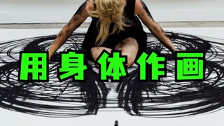 A dynamic goddess dancing on the canvas