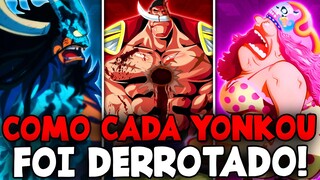 COMO CADA YONKOU FOI DERROTADO E PERDEU SEU POSTO EM ONE PIECE - TODAS AS DERROTAS DOS YONKOU
