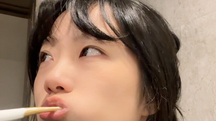 Why are you staring at me while brushing your teeth?