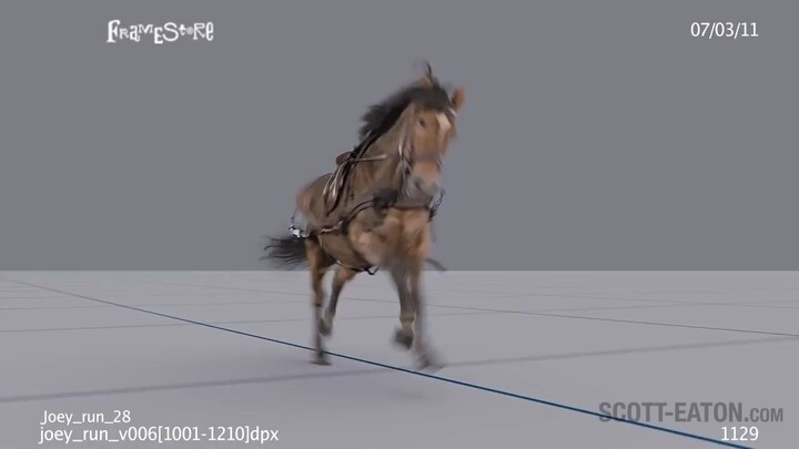 一段超自然的马奔跑动画参考