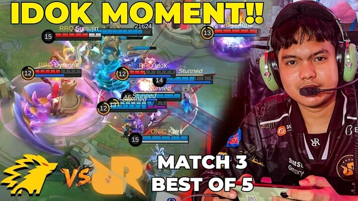 Moment IDOK Ulti 4 Orang Bikin Comeback RRQ!! Onic Vs RRQ Match 3