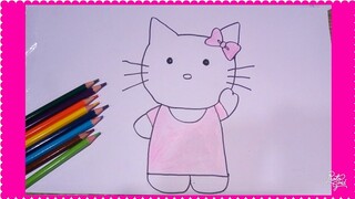 CARA MUDAH MENGGAMBAR HELLO KITTY | Tutorial Indonesia