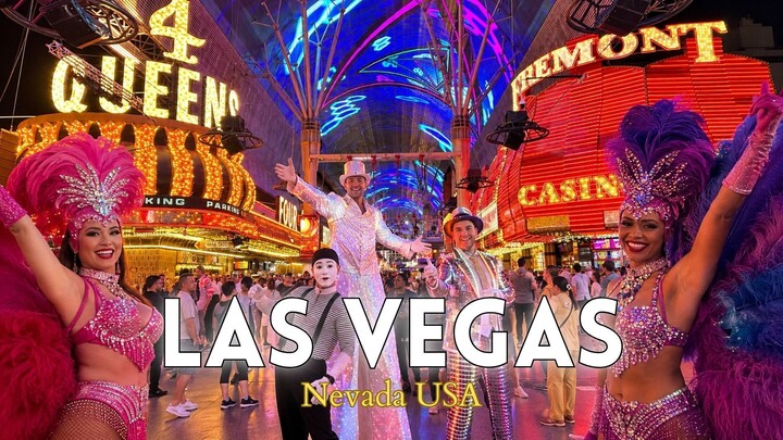 LAS VEGAS Strip at Night 🇺🇸 | Fremont Street, Bellagio Fountains & The Sphere | 4K Night Walk
