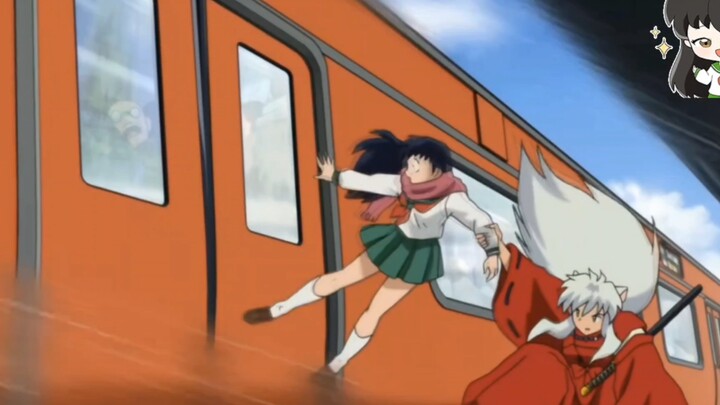 Momen ketika InuYasha menarik Kagome ke bawah sungguh keren