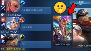 CLINT "NO SKIN" PRANK IN HIGH RANK!!🤫 (I MET YOUTUBER GUSION!?🤯) - CLINT NEW EPIC SKIN GAMEPLAY MLBB