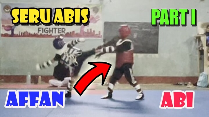 🔴KEMAJUAN TEKNIK- SERU AFFAN (BIRU) VS ABI (MERAH) - STC TAEKWONDO PRESTASI PART I