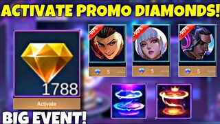 HUGE EVENT! USE PROMO DIAMONDS EVENT | PROMO DIAMOND EVENT - NEW EVENT MOBILE LEGENDS