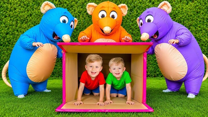 Kids vs Funny Rats! House Cleaning Story