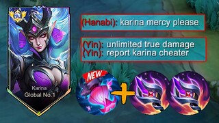 NEW KARINA UNLI TRUE DAMAGE BUILD🔥 (TOTALLY BROKEN) - MLBB