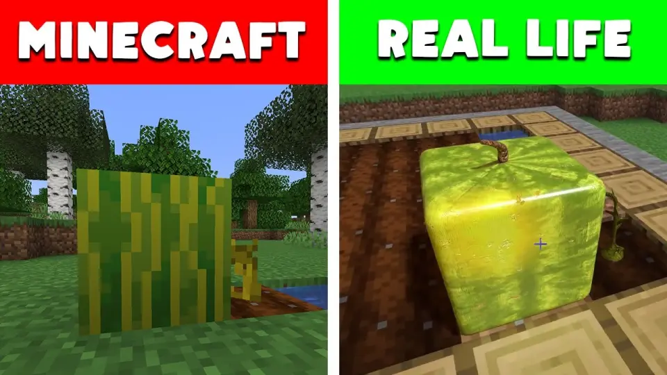 Realistic Minecraft Realistic Melon Diamond Ore Slime Block Bilibili