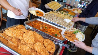치킨집에서 만드는 7천원 무한리필 수제 돈까스?! 미친 가성비로 난리난 돈까스 한식뷔페 pork cutlet Tonkatsu buffet - Korean street food