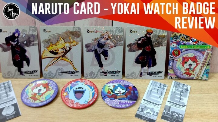 [ REVIEW ] Kartu Naruto Uzumaki うずまき ナルト Trading Cards and Yo-kai Watch 妖怪ウォッチ Metal Pin Badge
