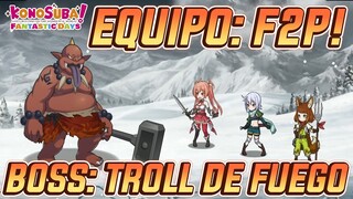 KonoSuba: Fantastic Days [GL] || [Boss: Troll De Fuego] Equipo F2P y Consejos Para Principiantes!