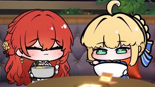Saber：挺好，家里管饭~