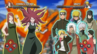 KUSHINA FULL POWER VS NARUTO, MINATO, BORUTO, SASUKE, SARADA, KAKASHI & JIRAIYA | Naruto Storm 4