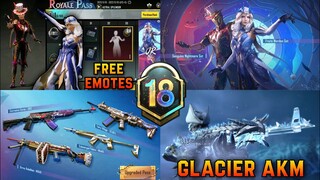 ROYAL PASS MONTH 18 EMOTES | NEXT ULTIMATE OUTFIT | GLACIER AKM TRAILER | RP M18 LEAKS | RP EMOTES