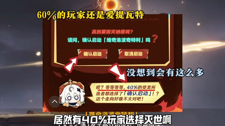 Ternyata 40% pemain memilih menghancurkan dunia!