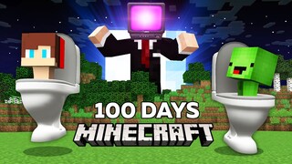 We Survived 100 Days Of TV Man Mikey an JJ SKIBIDI TOILET in Minecraft Challenge Maizen