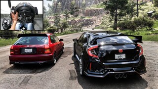 2018 Civic Type R & 1997 Civic Type R CONVOY | Forza Horizon 5 | Steering Wheel Gameplay