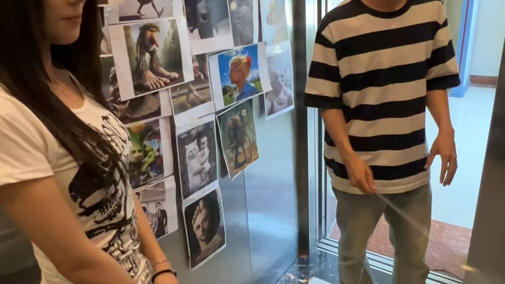 Showing passersby photos with unclear meaning