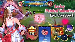 LESLEY PAINTED VALENTINE SKIN MVP GAMEPLAY!💖SO CUTE BUT DEADLY!🎀😈Romantic Love💕🌸🥰