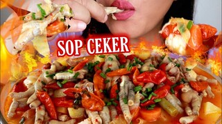 ASMR SOP CEKER PEDAS CABE RAWIT UTUH | ASMR MUKBANG INDONESIA