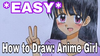 How to draw anime girl | easy step by step | drawing tutorials for beginners