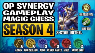 OP SYNERGY MAGIC CHESS SEASON 4! PART 2: 6 ARCHER + 6 CADIA RIVERLANDS | CARRY IRITHEL BUILD