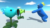 Snow Pea and Peashooter vs Rainbow Friends Blue - Animal Revolt Battle Simulator