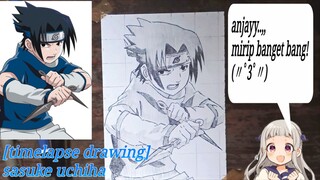 timelapse menggambar sasuke uchiha