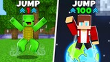 EVOLUTION OF MAZEN JJ AND MIKEY TO HIGHEST JUMPING IN MINECRAFT!