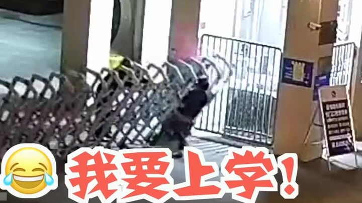 A 27-year-old drunk man broke into a primary school late at night, pulled down the retractable door 