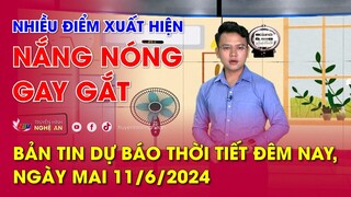 Bản tin Dự báo thời tiết đêm nay, ngày mai 11/06/2024:  Nhiều điểm xuất hiện nắng nóng gay gắt