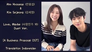 Ahn Hyoseop & Kim Sejeong – Love, Maybe (사랑인가 봐) Duet Ver. | A Business Proposal 사내 맞선 OST Lyrics