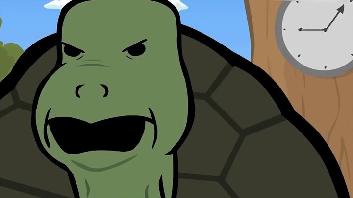 Cyanide Joy Show: The turtle lies motionless, staring intently without blinking