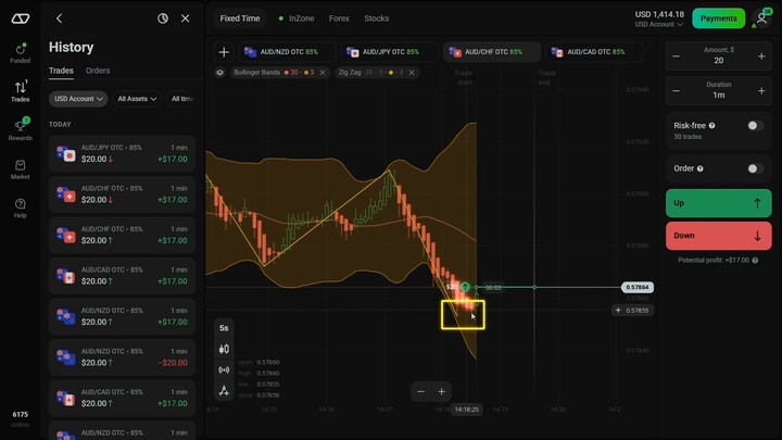 How to Trade Olymp Trade - Bollinger Bands and Zigzag