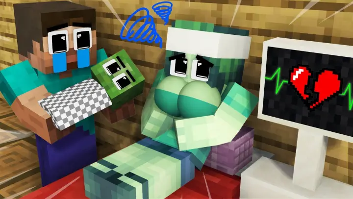 Monster School: RICH Family Zombie and Poor Baby Herobrine Lie - Sad Story - Minecraft Animation