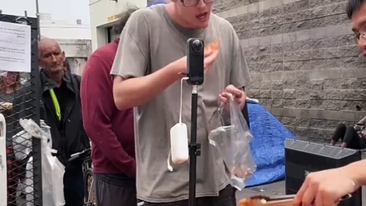 An American guy doesn’t even leave behind a single crumb of sauce-flavored pancake.