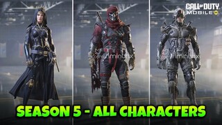 Season 5 All Free & Paid, Battle Pass Characters COD Mobile - S5 CODM Leaks