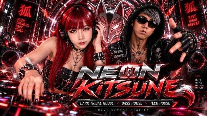 🦊⚡ **NEON KITSUNE | Dark Tribal House × Bass House × Tech House**