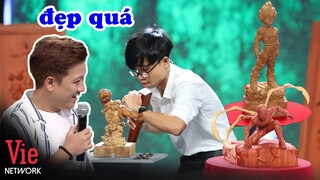 Chàng trai 22 tuổi đục mô hình siêu anh hùng từ gỗ quá đẹp khiến Trường Giang khen nức nở l ALS1
