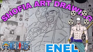 drawing dewa enel dari anime one piece