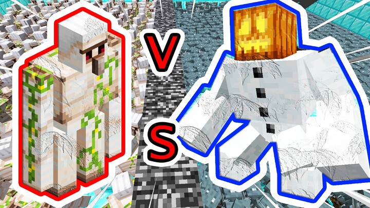 500 Iron Golems vs. 500 Mutant Snow Golems!? A suicidal challenge! Hardware terminator!