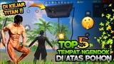 TOP 5 TIPS DAN TRIK TERBARU DI FREE FIRE TEMPAT SEMBUNYI /CAMPER PALING AMAN DI ATAS POHON!!