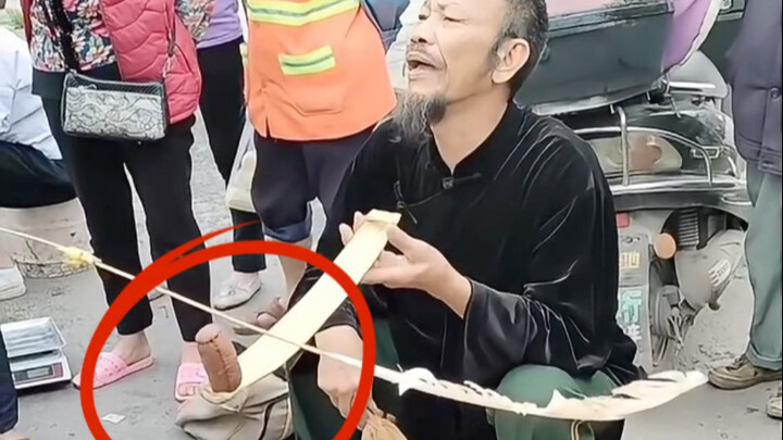 Street scam by an old man: walking eggs.