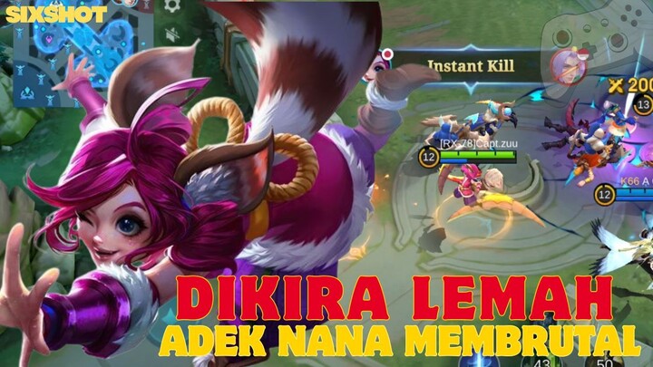 DIKIRA LEMAH OLEH LAWAN, ADEK NANA LANGSUNG MEMBRUTAL - MLBB