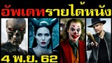 อัพเดทรายได้หนัง Joker - ฅนเหล็ก - Maleficent - Zombieland - Rambo - โจรปล้นโจร  อื่นๆ ณ 4 พ.ย. 62