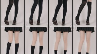 Perbandingan pakaian coba kaus kaki hitam dengan panjang berbeda versi Hao Ye