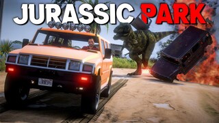 T-REX LEPAS DARI KANDANG DAN AKU TERJEBAK DI PULAU JURRASIC PARK‼️- GTA 5 ROLEPLAY