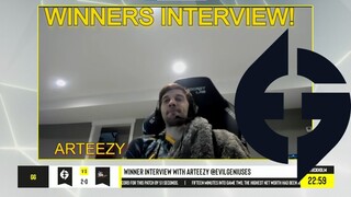 WINNERS INTERVIEW WITH ARTEEZY ( EG vs 5RATFORCESTAFF - DPC NA TOUR 3 - ESL ONE SUMMER 2022 DOTA 2)